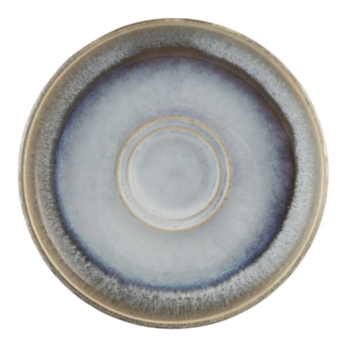 PRO.MUNDI Sous tasse mixte rond bleu glacier grès émaillé Ø 14 cm Snow