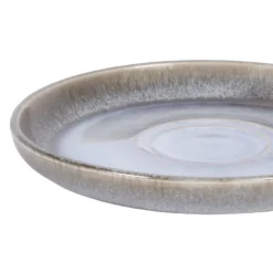 PRO.MUNDI Sous tasse mixte rond bleu glacier grès émaillé Ø 14 cm Snow