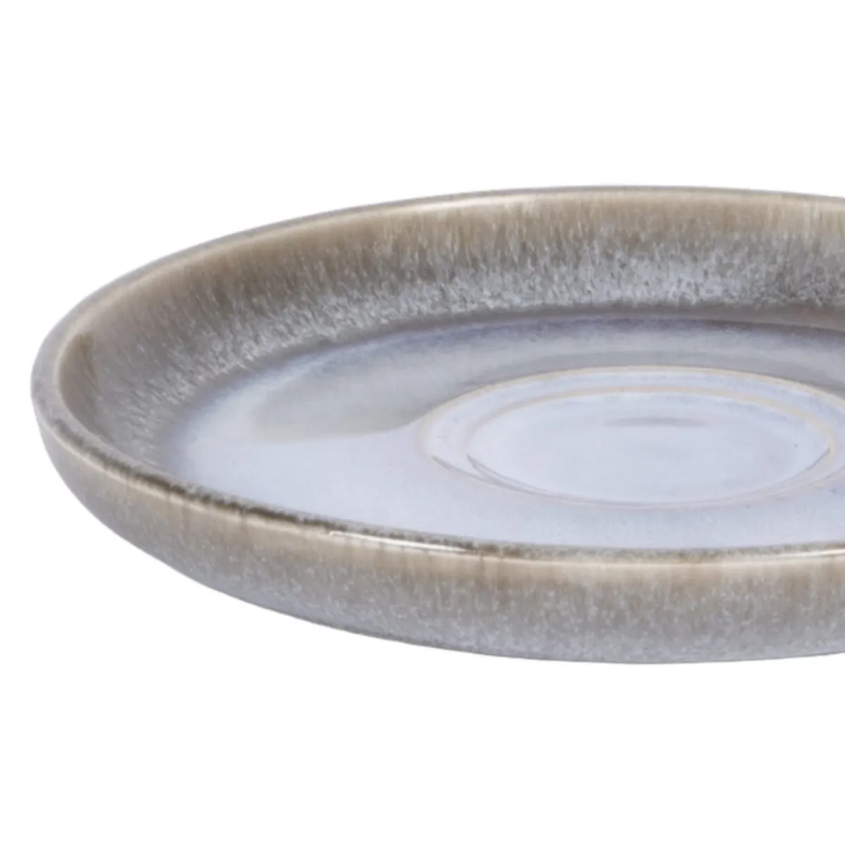 PRO.MUNDI Sous tasse mixte rond bleu glacier grès émaillé Ø 14 cm Snow