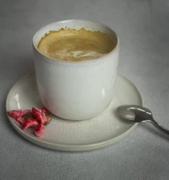 Sous tasse rond Beige rosé grès émaillé Ø 14 cm Pearl - PRO.MUNDI Best