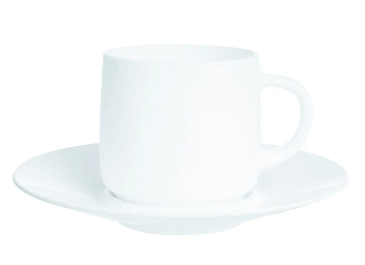 Sous tasse rond blanc verre opal Ø 14 cm Intensity Baril - ARCOROC Sale