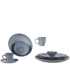 Sous tasse rond bleu grès émaillé Ø 14 cm Sky - PRO.MUNDI Clearance