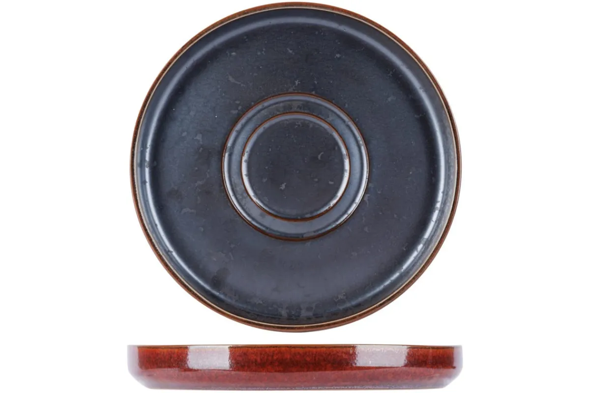 Sous tasse rond brun porcelaine Ø 14 cm Elements Maroon - PROOF Clearance
