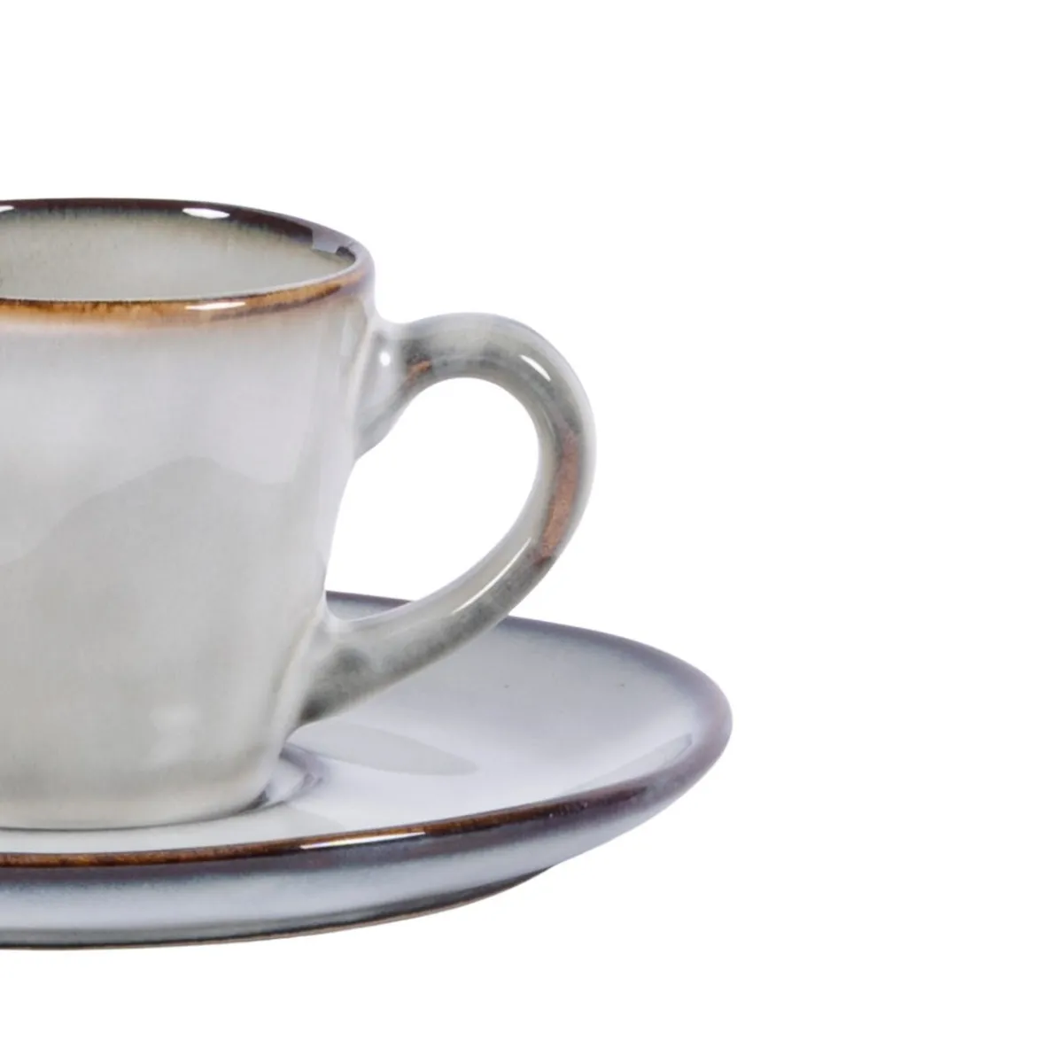 Sous tasse rond gris grès émaillé Ø 14 cm Sky - PRO.MUNDI Sale