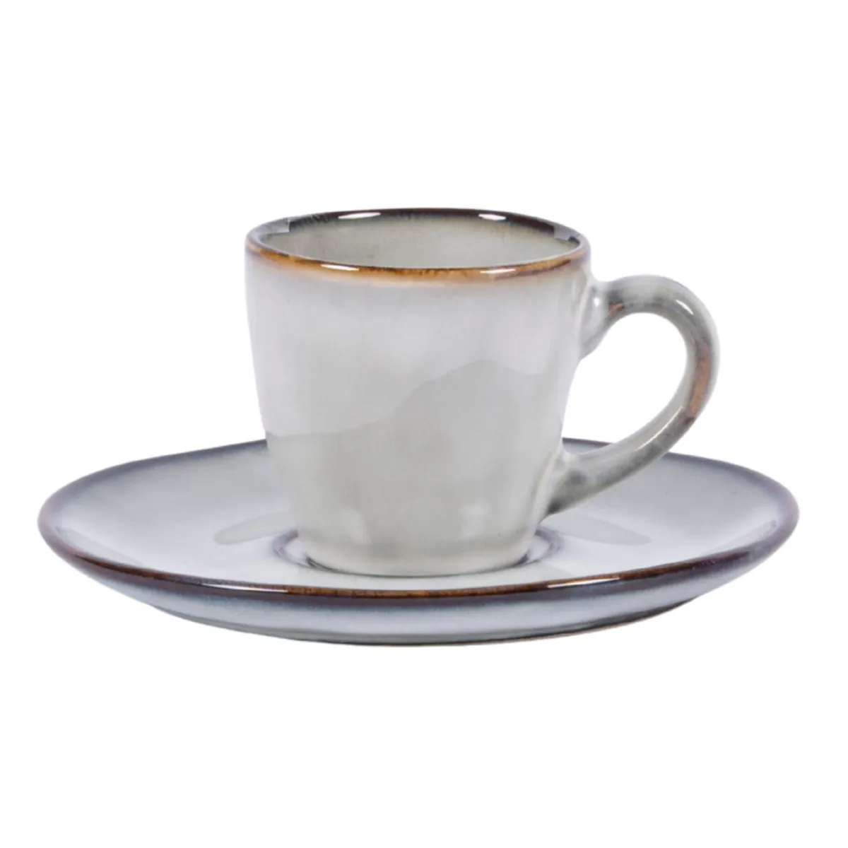 Sous tasse rond gris grès émaillé Ø 14 cm Sky - PRO.MUNDI Sale