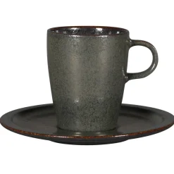 RAK Sous tasse rond noir porcelaine vitrifiée Ø 16,3 cm stone Ease Discount
