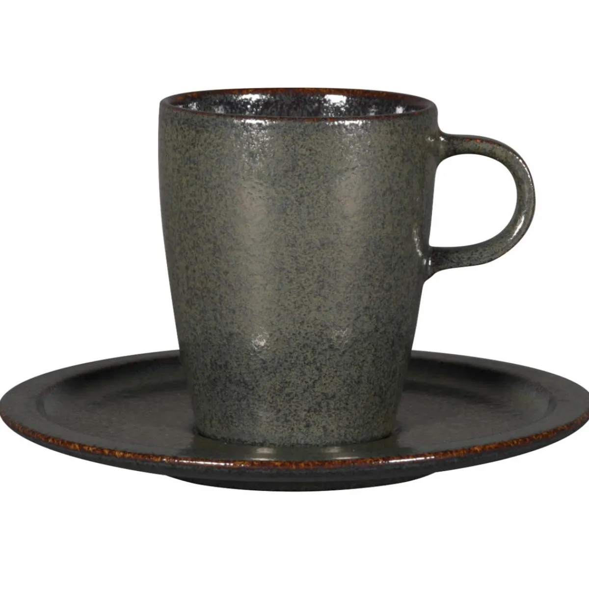 RAK Sous tasse rond noir porcelaine vitrifiée Ø 16,3 cm stone Ease Discount