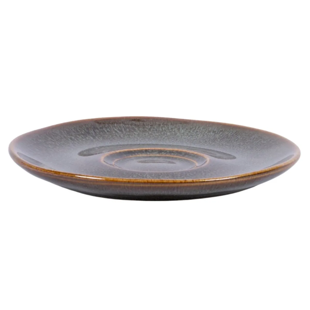 Sous tasse rond vert grès émaillé Ø 14 cm Sky - PRO.MUNDI New