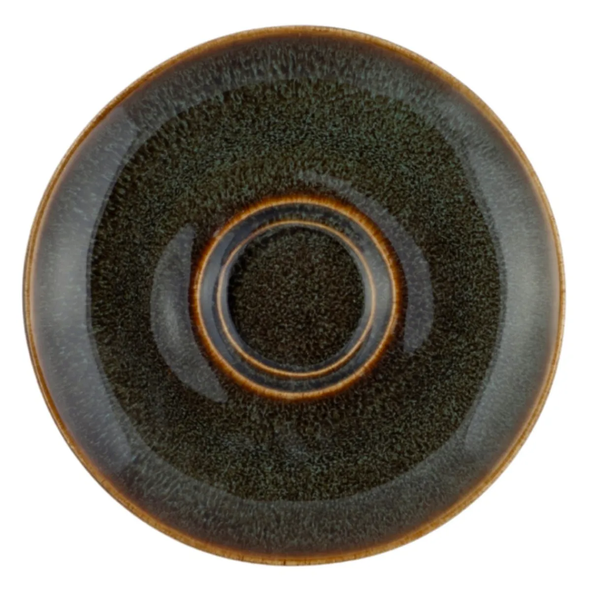 Sous tasse rond vert grès émaillé Ø 14 cm Sky - PRO.MUNDI New