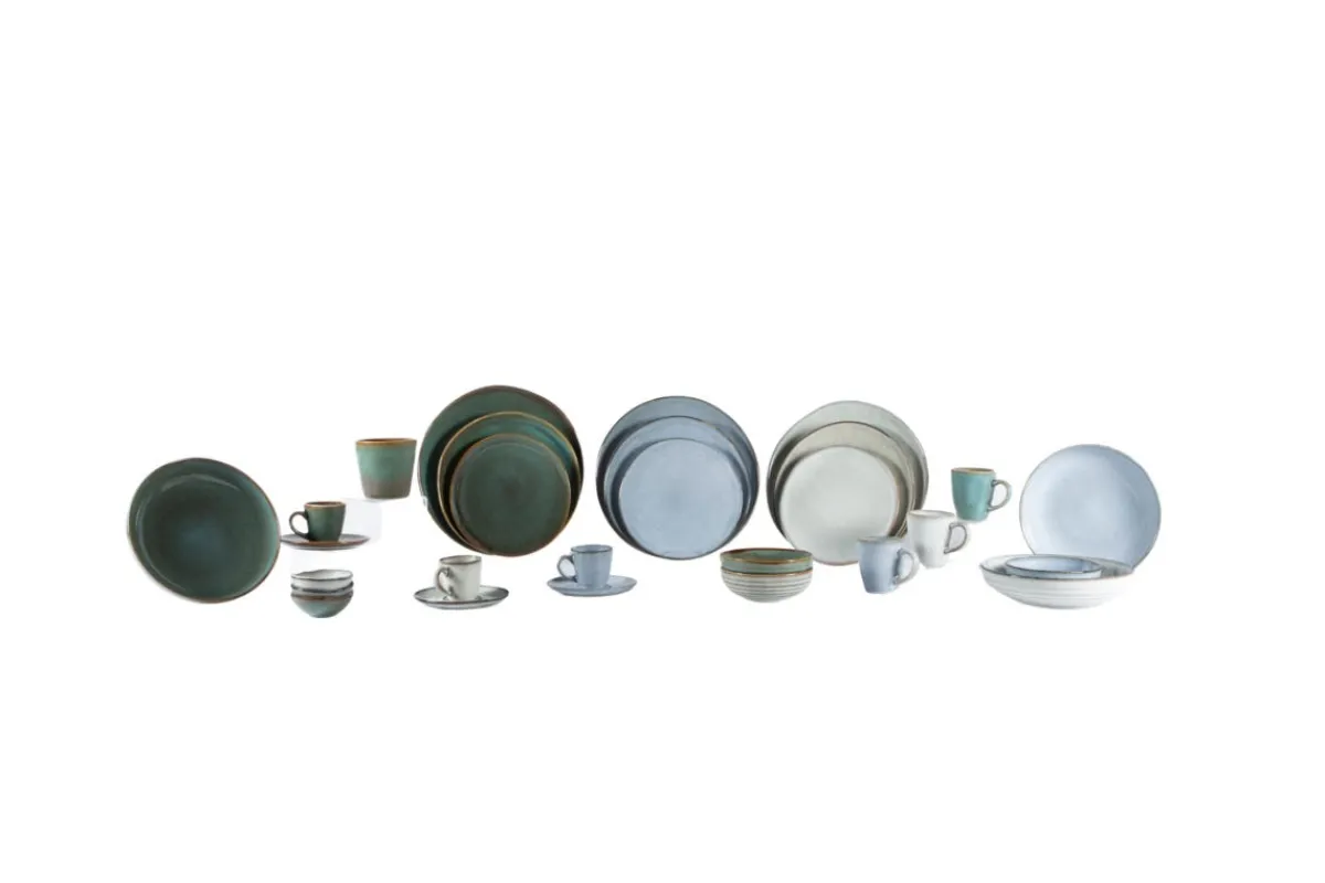 Sous tasse rond vert grès émaillé Ø 14 cm Sky - PRO.MUNDI New