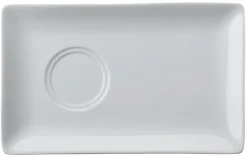 Sous-tasse à thé / déjeuner gourmand rectangulaire blanc porcelaine 21 cm Edina - PRO.MUNDI Online
