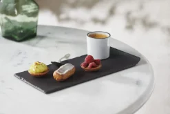 Sous-tasse à thé / déjeuner gourmand rectangulaire noir porcelaine culinaire 29 cm Basalt - REVOL Sale