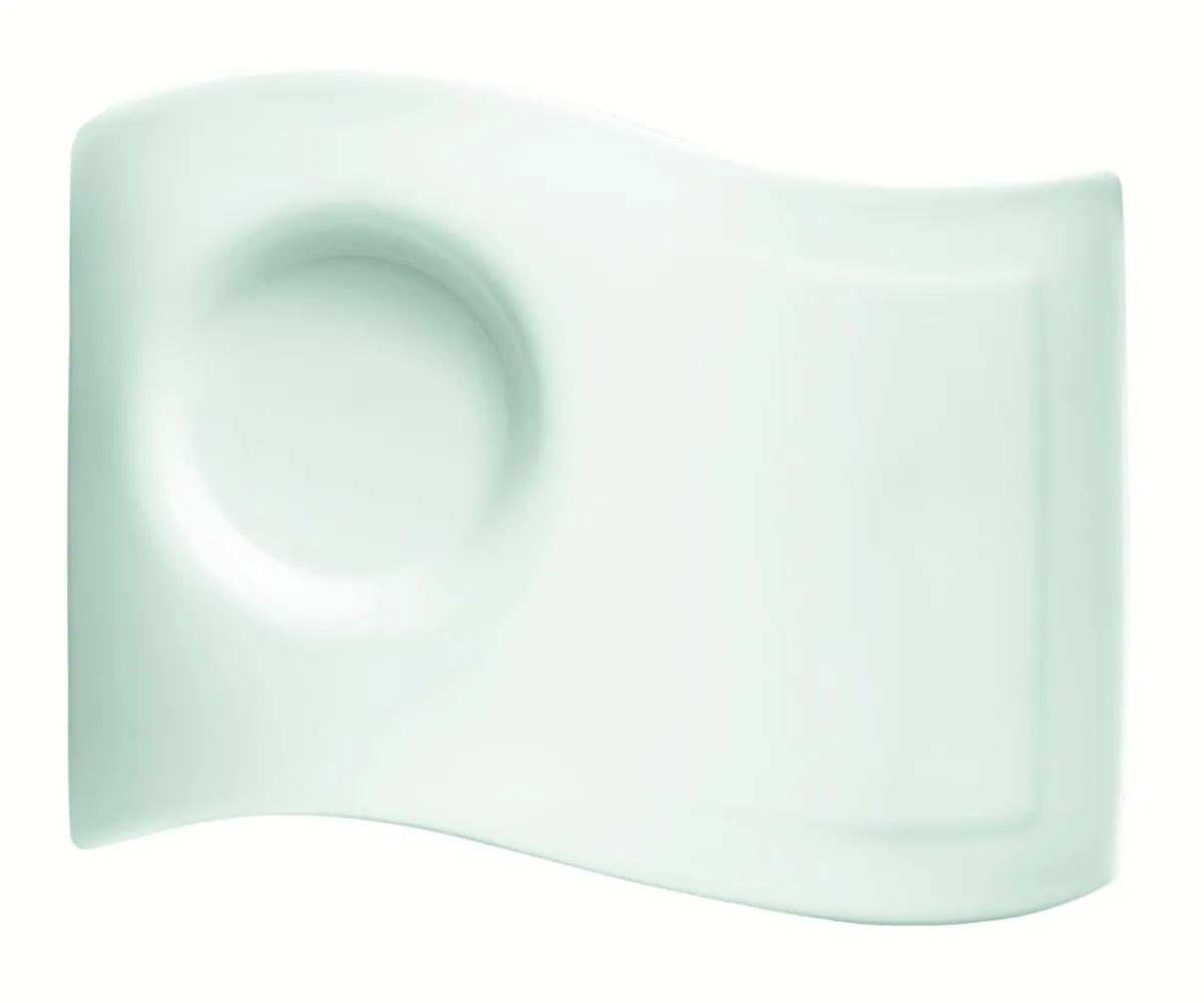 VILLEROY & BOCH Sous-tasse à thé/déjeuner rectangulaire ivoire porcelaine 20 cm New Wave