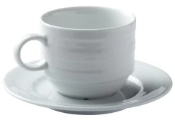 Sous-tasse à thé/déjeuner rond blanc porcelaine Ø 15 cm Ruby - Aucune Sale