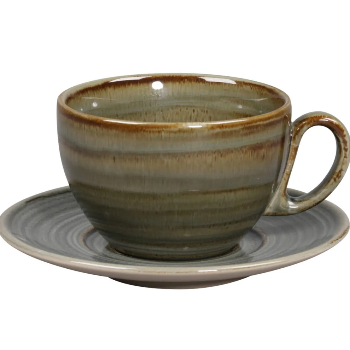 Sous tasse à thé déjeuner rond Peridot porcelaine vitrifiée Ø 15,5 cm stone Spot - RAK Outlet