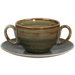 RAK Sous tasse à thé déjeuner rond Peridot porcelaine vitrifiée Ø 17 cm stone Spot