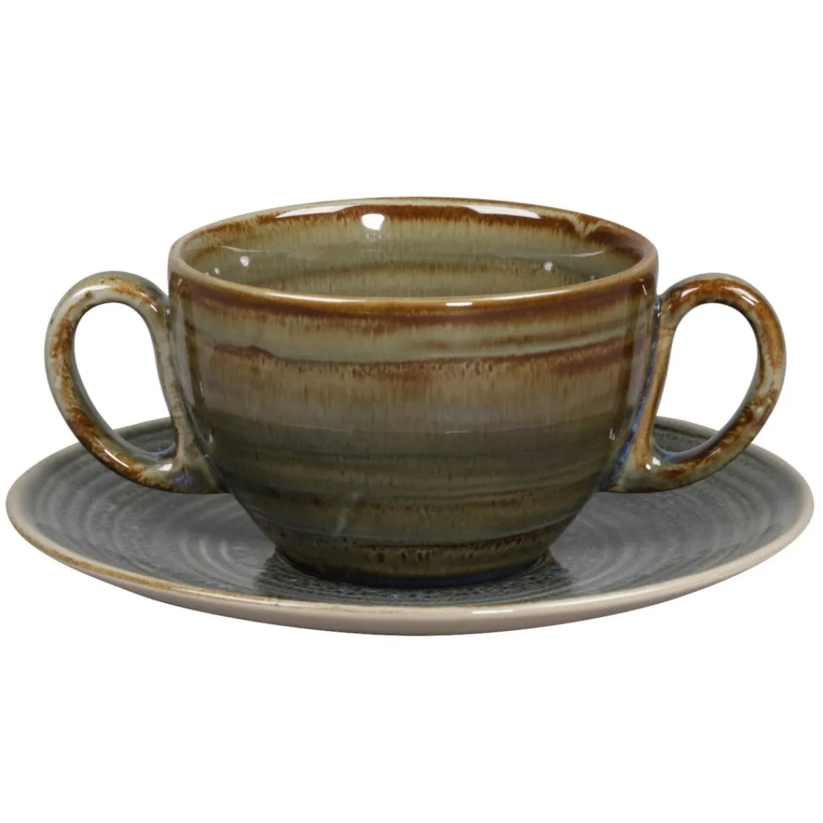 RAK Sous tasse à thé déjeuner rond Peridot porcelaine vitrifiée Ø 17 cm stone Spot