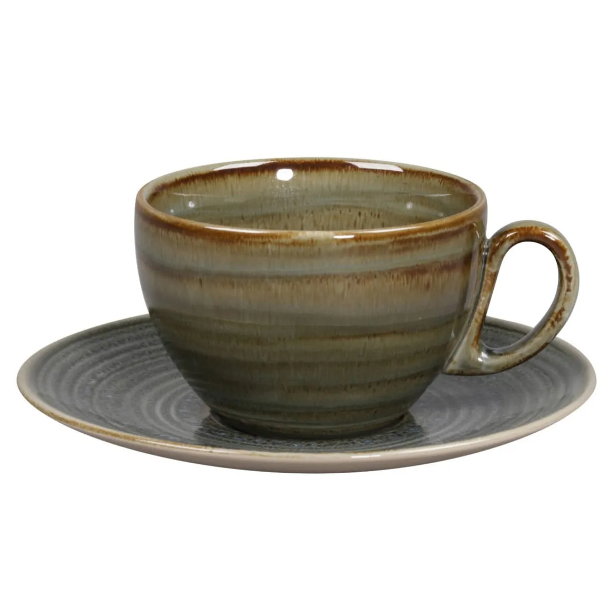 RAK Sous tasse à thé déjeuner rond Peridot porcelaine vitrifiée Ø 17 cm stone Spot