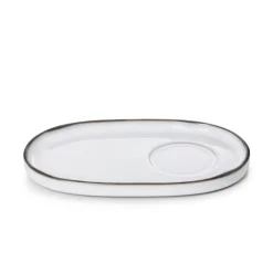 REVOL Sous tasse à thé ovale blanc porcelaine culinaire 18 cm Caractère Hot