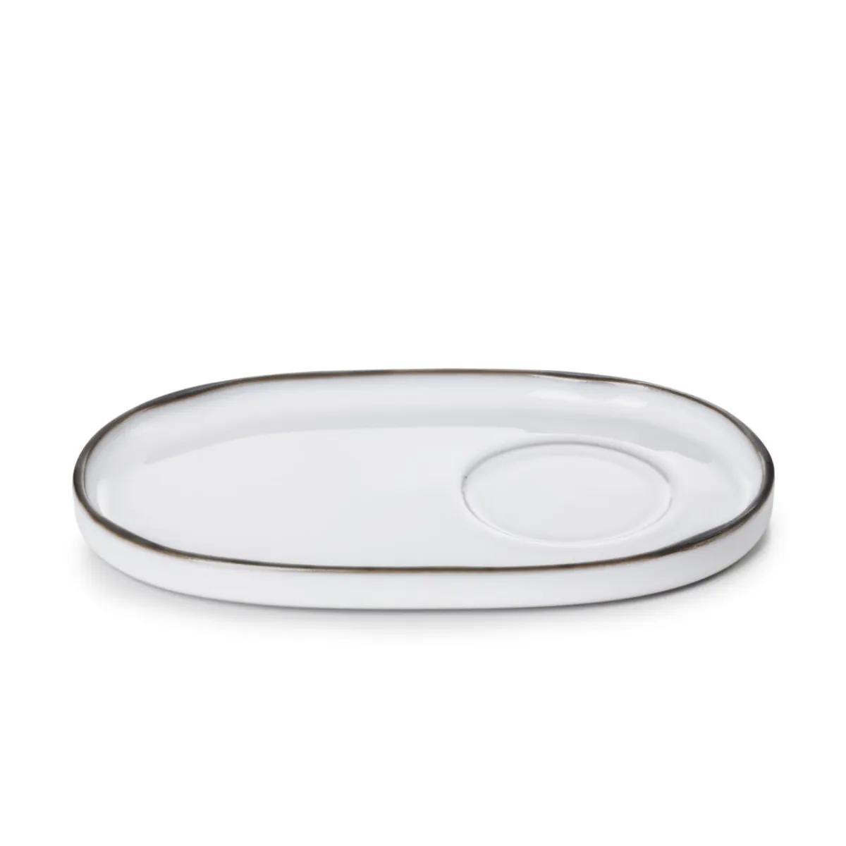 REVOL Sous tasse à thé ovale blanc porcelaine culinaire 18 cm Caractère Hot