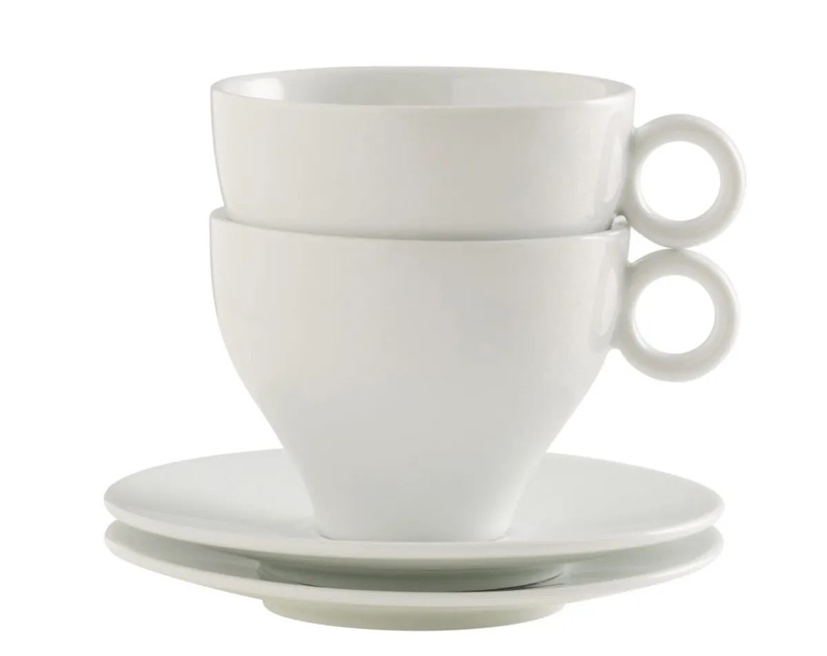 PRO.MUNDI Sous-tasse à thé rond blanc porcelaine Ø 13 cm Slim O Discount