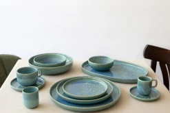 ACCOLADE Sous tasse à thé rond bleu grès émaillé Ø 14 cm Magic Sale