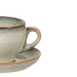 Sous tasse à thé rond gris bleu porcelaine Ø 14 cm Serena - PRO.MUNDI Hot