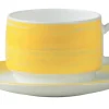 ARCOROC Sous-tasse à thé rond jaune verre opal Ø 14 cm Brush Hot
