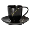 Sous tasse à thé rond noir porcelaine Ø 15 cm Kintzoo - RAK Online