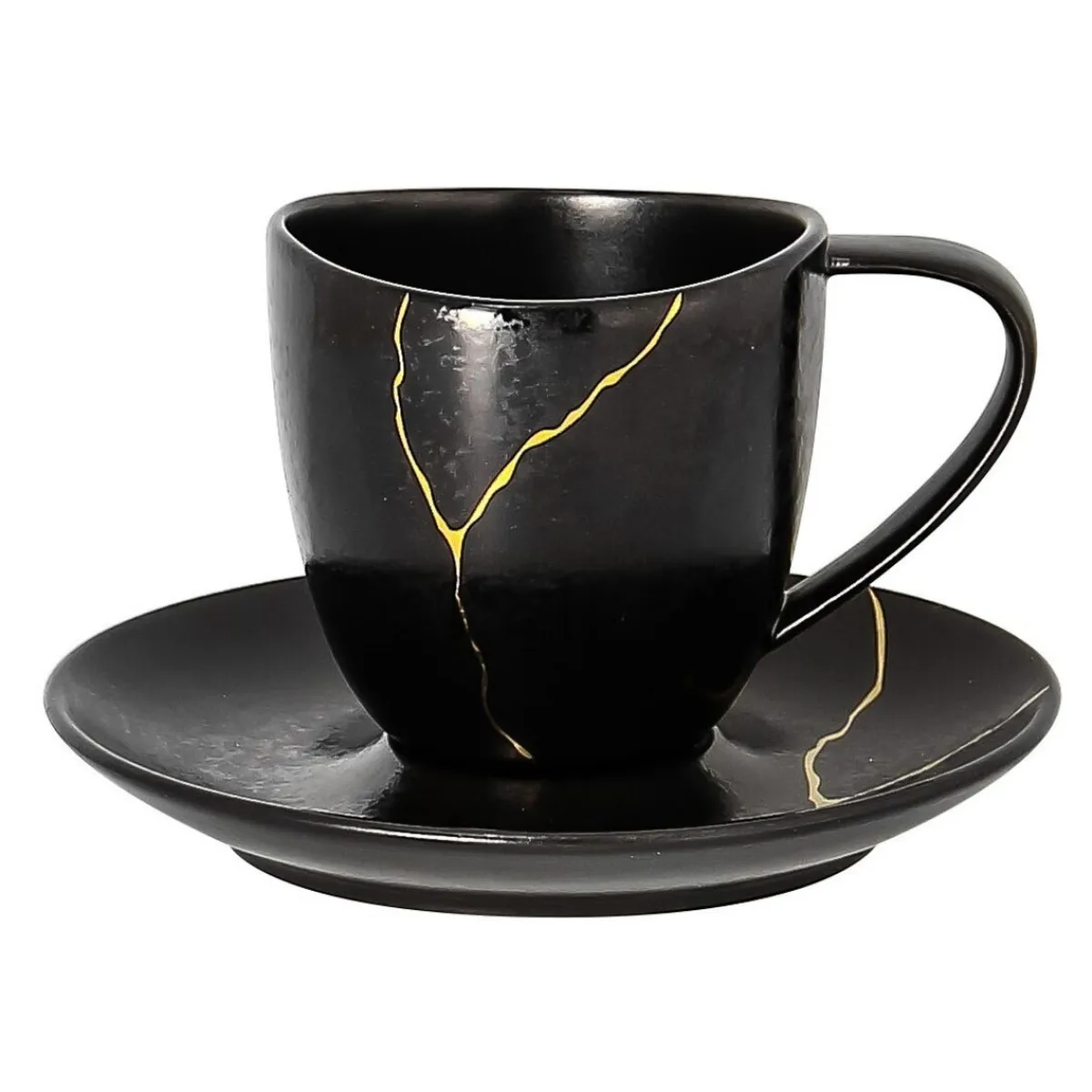 Sous tasse à thé rond noir porcelaine Ø 15 cm Kintzoo - RAK Online