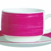 Sous-tasse à thé rond rouge verre opal Ø 14 cm Brush - ARCOROC Sale