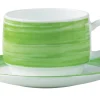 Sous-tasse à thé rond vert verre opal Ø 14 cm Brush - ARCOROC Outlet