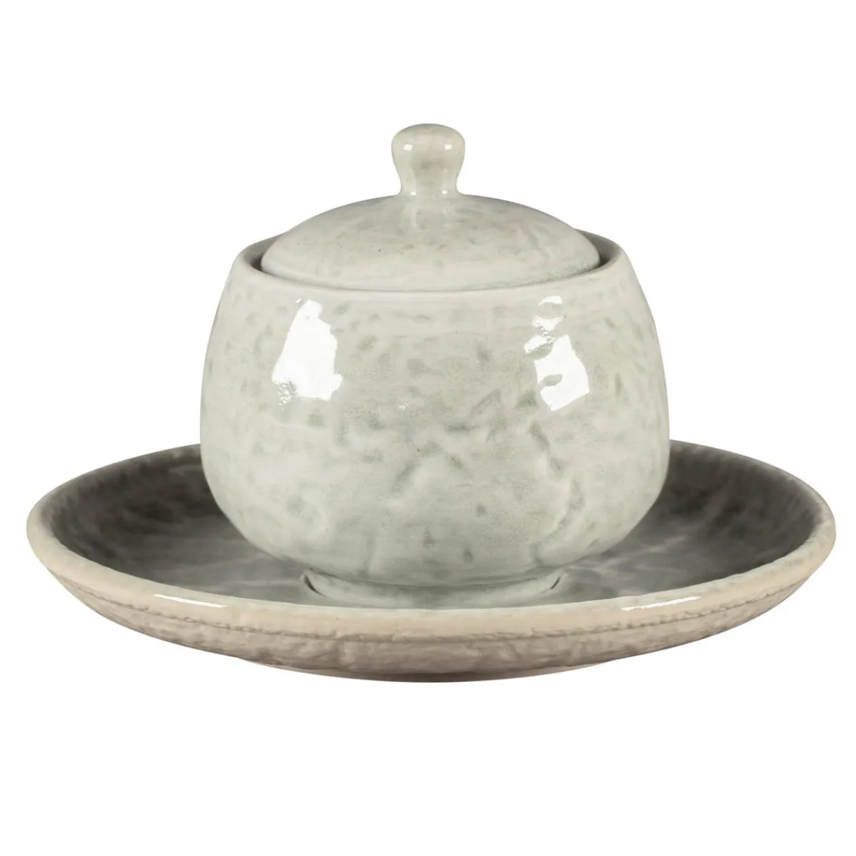 RAK Sucrier avec couvercle rond céladon porcelaine vitrifiée 25 cl Ø 8,8 cm Krush Online