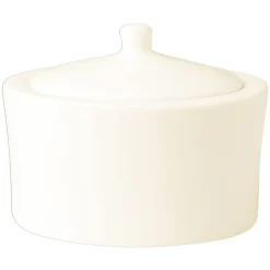 Sucrier avec couvercle rond ivoire porcelaine vitrifiée 22,5 cl Ø 10 cm Fine Dine - RAK Discount