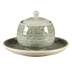 RAK Sucrier avec couvercle rond Sage porcelaine vitrifiée 25 cl Ø 8,8 cm Krush Discount