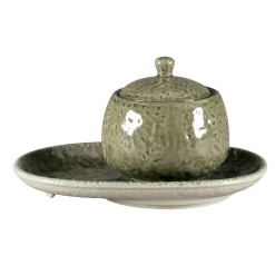Sucrier avec couvercle rond steel porcelaine vitrifiée 25 cl Ø 8,8 cm Krush - RAK