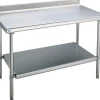 Table avec dosseret inox 120x70x90 cm Avec dosseret Avec étagère - TOURNUS Best