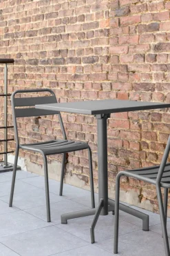 FLEXMOB Table avec système pliant d'extérieur gris anthracite 60x60x75,5 cm Pigalle New