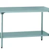 Table centrale avec étagère inox 120x70x90 cm Sans dosseret Avec étagère - TOURNUS Discount