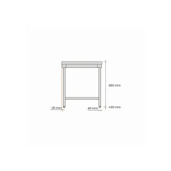 PROINOX Table centrale inox 120 cm x 85 cm Sans dosseret Avec étagère Sale