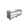 Table central réfrigérée 1 portes pleine 2 blocs 2 tiroirs gris 465 L 3 grilles - PROINOX New