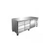 PROINOX Table central réfrigérée 1 portes pleine 2 blocs 3 tiroirs gris 465 L 3 grilles Clearance