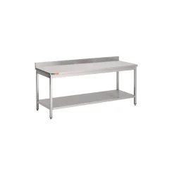 Table inox 160 cm x 85 cm Avec dosseret Avec étagère - PROINOX Best