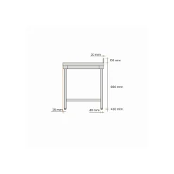 Table inox 160 cm x 85 cm Avec dosseret Avec étagère - PROINOX Best