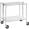 PLATEX Table roulante argent aluminium Discount