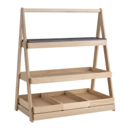 étagère 3 niveaux GN1/2, 1/2 et 2/4 chêne 55,5x32,5x64 cm Valo - APS Discount