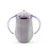 Tasse avec anses et couvercle à bec conique argent inox 30 cl 8,5 cm Inox - PLASTOREX