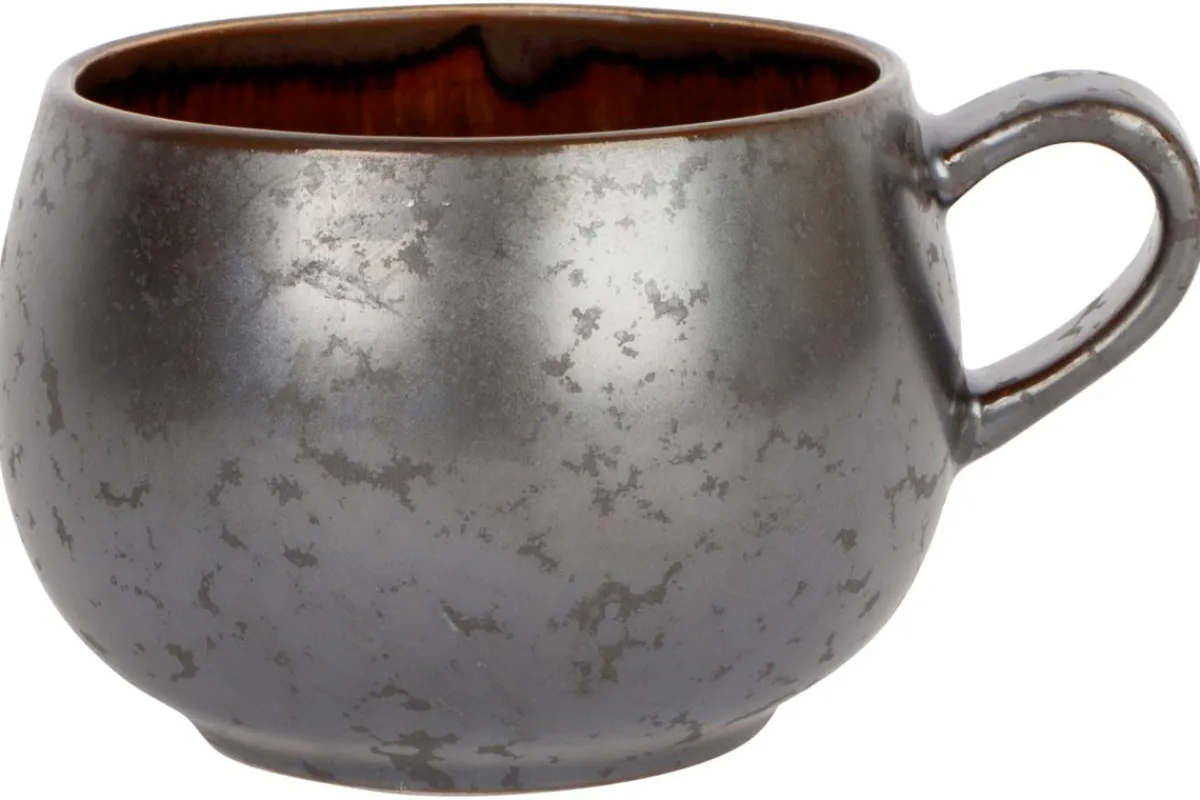 Tasse à café argent porcelaine 32 cl Ø 8 cm Elements Mineral - PROOF Sale