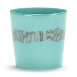 Tasse à café rond azure swirl - stripes rouge grès émaillé 25 cl Ø 7,5 cm Feast By Ottolenghi - SERAX Outlet