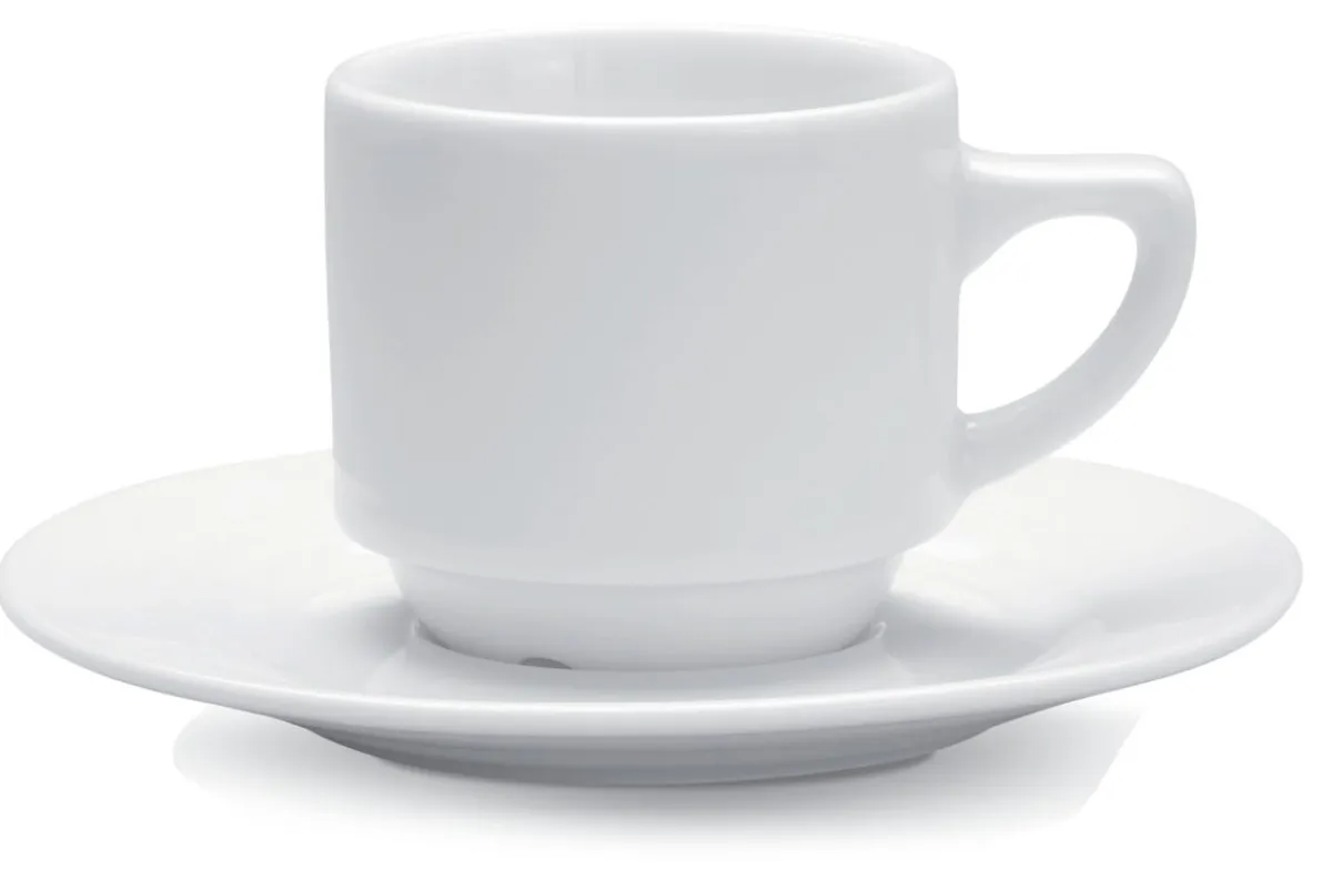 Tasse à café rond blanc porcelaine 14 cl Ø 7,5 cm Cafett - PRO.MUNDI